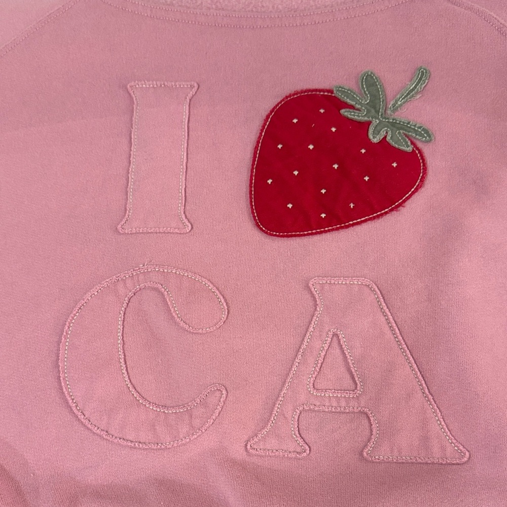 Hollister Pink Fleece Sweatshirt semi cropped scoop neck worn once
